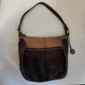 The Sak Bronze Copper Shimmer Leather Shoulder Bag Purse